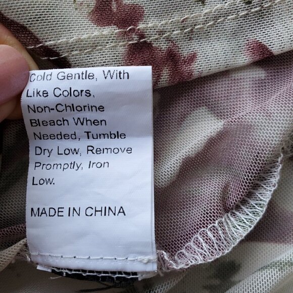 Y2K Mesh Fairygrunge Abstract Floral Camouflage Long sleeve Top M - Picture 9 of 16